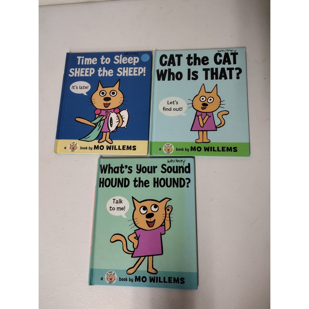 Mo Willems Cat the Cat 3 Book Lot Hardcover First Edition Kids Picture Books